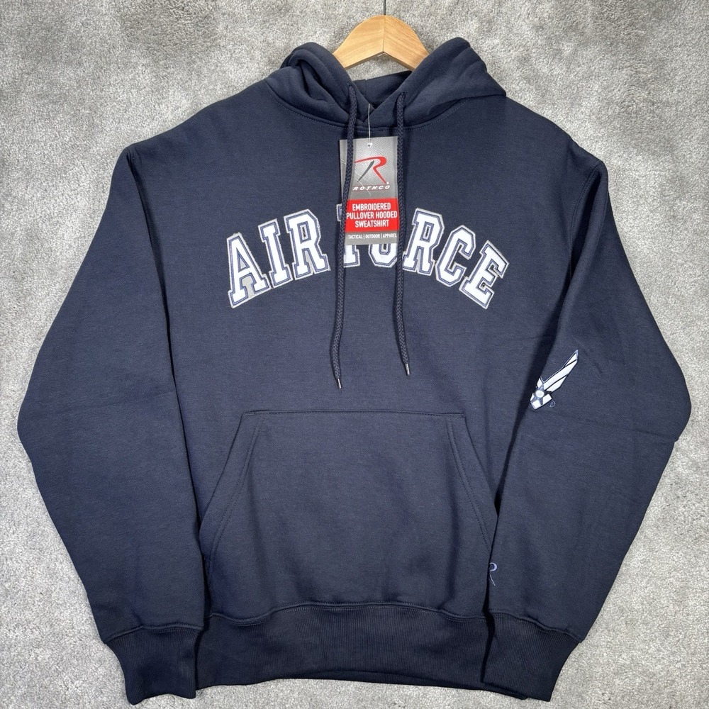 Rothco US Air Force Hoodie Sweatshirt Mens S Navy Blue Fleece Embroidered NWT